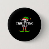 Thrifting Elf Matching Family Group Christmas Part Ronde Button 5,7 Cm (Voorkant)