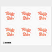 Thrifty Babe Retro Ronde Sticker (Vel)