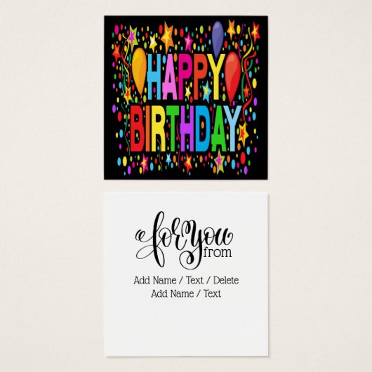 Thrifty Birthday Wishes Vierkante Visitekaartjes (Voorkant /achterkant)