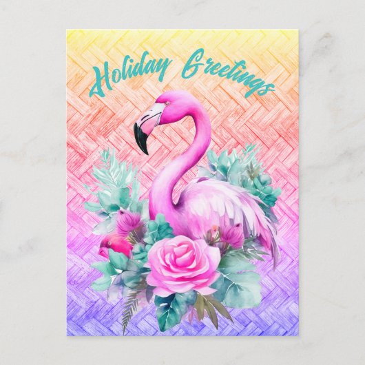 Thrifty Gepersonaliseerd Tropical Pink Flamingo Briefkaart (Voorkant)