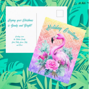 Thrifty Gepersonaliseerd Tropical Pink Flamingo Briefkaart