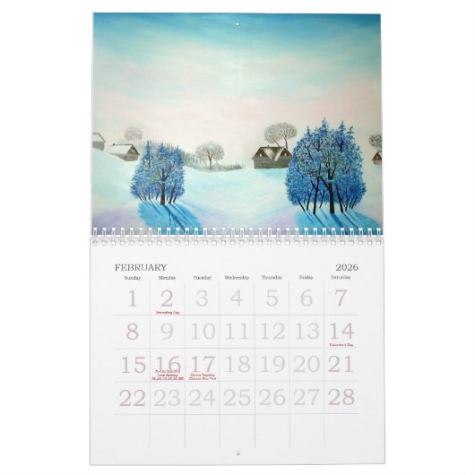 Thrifty Painter World Scenes Original Landscapes Kalender (Feb 2026)
