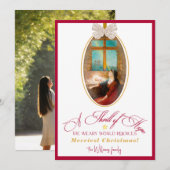 Thrill of Hope Burgundy Red Photo Merry Christmas Feestdagenkaart (Voorkant / Achterkant)