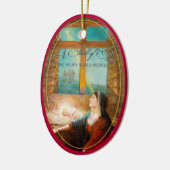 Thrill of Hope Burgundy Red Photo Merry Christmas Keramisch Ornament (Links)