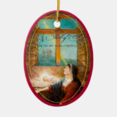 Thrill of Hope Burgundy Red Photo Merry Christmas Keramisch Ornament (Voorkant)