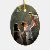 Thrill of Hope Burgundy Red Photo Merry Christmas Keramisch Ornament (Achterkant)