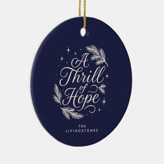 Thrill of Hope Navy  Photo Religious Keramisch Ornament (Rechts)