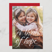 Thrill van de hoopvolle kerstfotokaart feestdagenkaart (Voorkant / Achterkant)