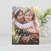 Thrill van de religieuze groene foto van de hoop feestdagenkaart (Staand voorkant)