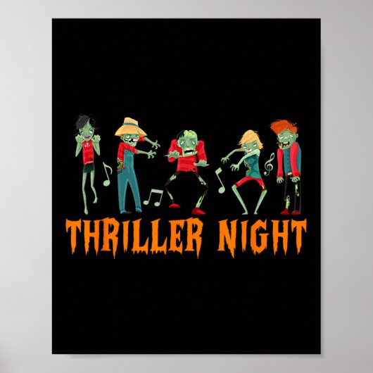Thriller Night Halloween Dancing Zombie Poster (Voorkant)