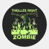 Thriller Night Halloween Dancing Zombie Ronde Sticker (Voorkant)