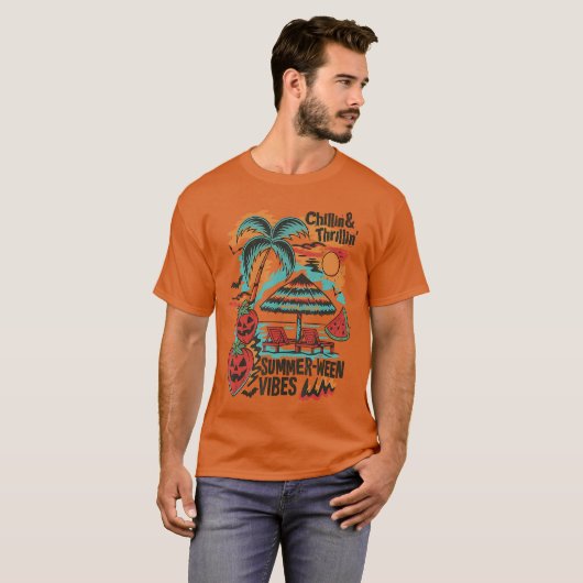 Thrillin Summerween Vibes BeachParty Halloween T-shirt (Voorkant volledig)