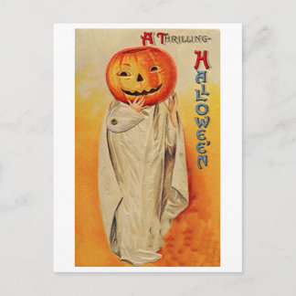 Thrilling Halloween Pumpkin Costume Briefkaart