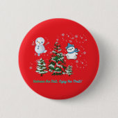Thrilling winter bright red ronde button 5,7 cm (Voorkant)