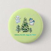 Thrilling winter light green ronde button 5,7 cm (Voorkant)