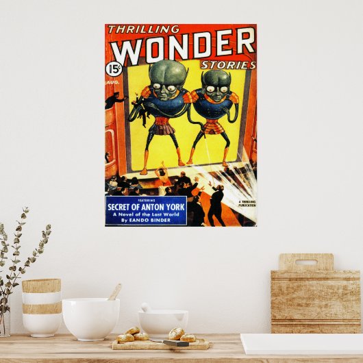 THRILLING WONDER Cool  Pulp Magazine Hoesje Poster (Keuken)