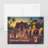 Thrissur Pooram India Briefkaart (Voorkant / Achterkant)