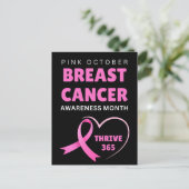 Thrive 365 Breast Cancer Awareness Month 2024 Briefkaart (Staand voorkant)