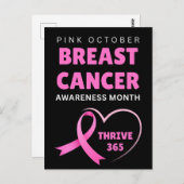 Thrive 365 Breast Cancer Awareness Month 2024 Briefkaart (Voorkant / Achterkant)