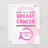 Thrive 365 Breast Cancer Awareness Month 2024 Briefkaart (Voorkant / Achterkant)