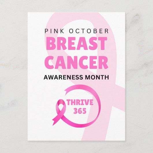 Thrive 365 Breast Cancer Awareness Month 2024 Briefkaart (Voorkant)