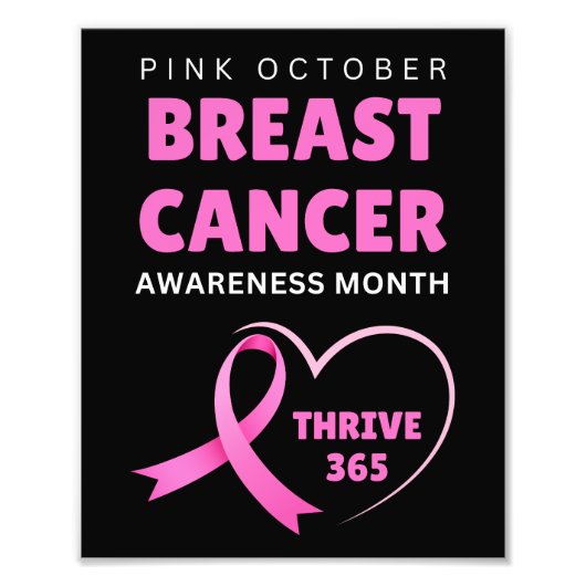 Thrive 365 Breast Cancer Awareness Month 2024 Foto Afdruk (Voorkant)