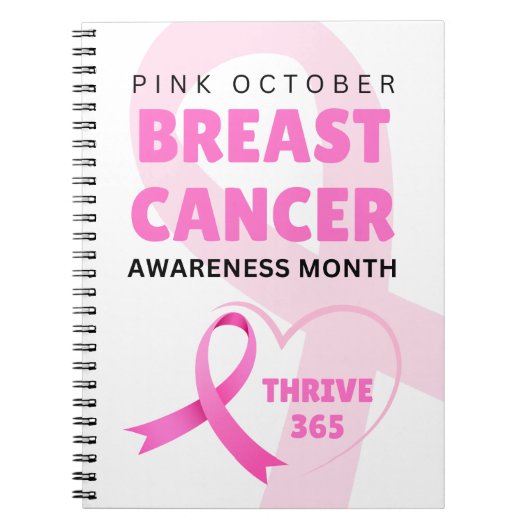 Thrive 365 Breast Cancer Awareness Month 2024 Notitieboek (Voorkant)
