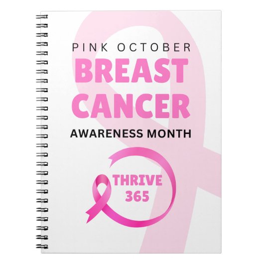 Thrive 365 Breast Cancer Awareness Month 2024 Notitieboek (Voorkant)