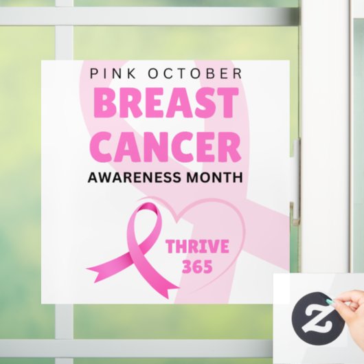 Thrive 365 Breast Cancer Awareness Month 2024 Raamsticker (Huis)