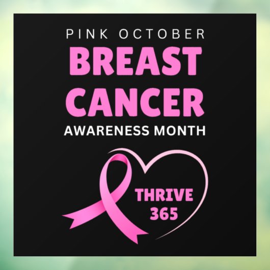 Thrive 365 Breast Cancer Awareness Month 2024 Raamsticker (Vel 3)