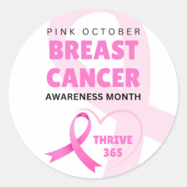 Thrive 365 Breast Cancer Awareness Month 2024 Ronde Sticker