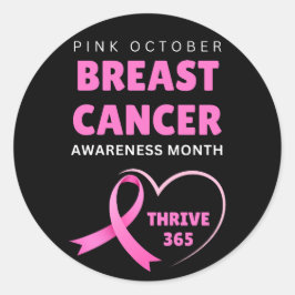 Thrive 365 Breast Cancer Awareness Month 2024 Ronde Sticker