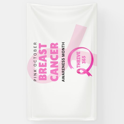 Thrive 365 Breast Cancer Awareness Month 2024 Spandoek (Verticaal)