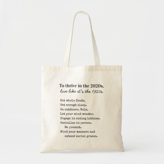 Thrive in the 2020s Analog Hobbies  Tote Bag (Voorkant)