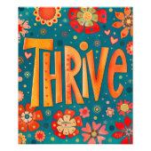 Thrive Inspirerend Hart Bloemen  Foto Afdruk (Voorkant)