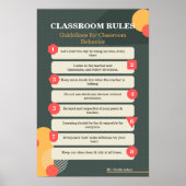 Thrive & Learn: Classroom Rules Poster (bewerkbaar (Voorkant)