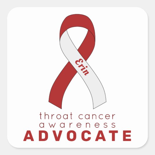 Throat Cancer Advocate White Square Sticker (Voorkant)