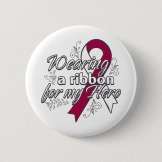 Throat Cancer die een lint draagt voor mijn heldha Ronde Button 5,7 Cm