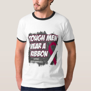 Throat Cancer Hoest Mannen Draag een lint T-shirt