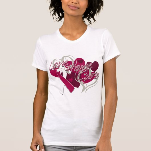 Throat Cancer Love Hope Cure T-shirt (Voorkant)