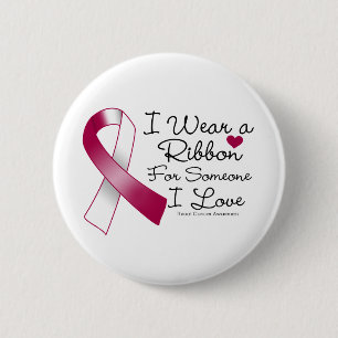 Throat Cancer Ribbon iemand waar ik van hou Ronde Button 5,7 Cm