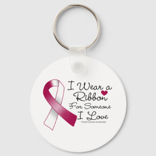Throat Cancer Ribbon iemand waar ik van hou Sleutelhanger