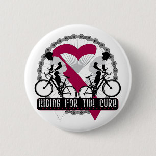 Throat Cancer Riding for the Cure Ronde Button 5,7 Cm