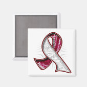 Throat Cancer Slogan Watermark Ribbon Magneet (Voorkant / Achterkant)