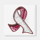 Throat Cancer Slogan Watermark Ribbon Magneet (Voorkant)