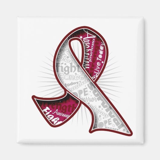 Throat Cancer Slogan Watermark Ribbon Magneet (Voorkant)