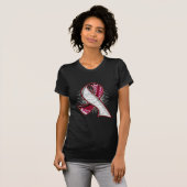 Throat Cancer Slogan Watermark Ribbon T-shirt (Voorkant volledig)