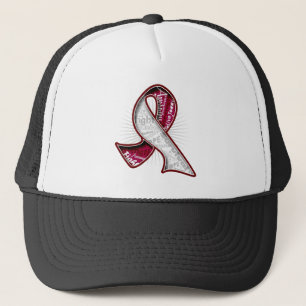 Throat Cancer Slogan Watermark Ribbon Trucker Pet