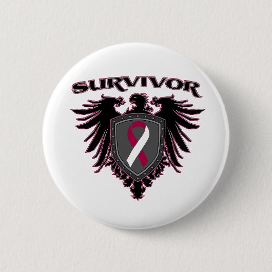 Throat Cancer Survivor Crest Ronde Button 5,7 Cm (Voorkant)
