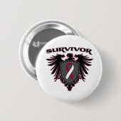 Throat Cancer Survivor Crest Ronde Button 5,7 Cm (Voorkant /achterkant)
